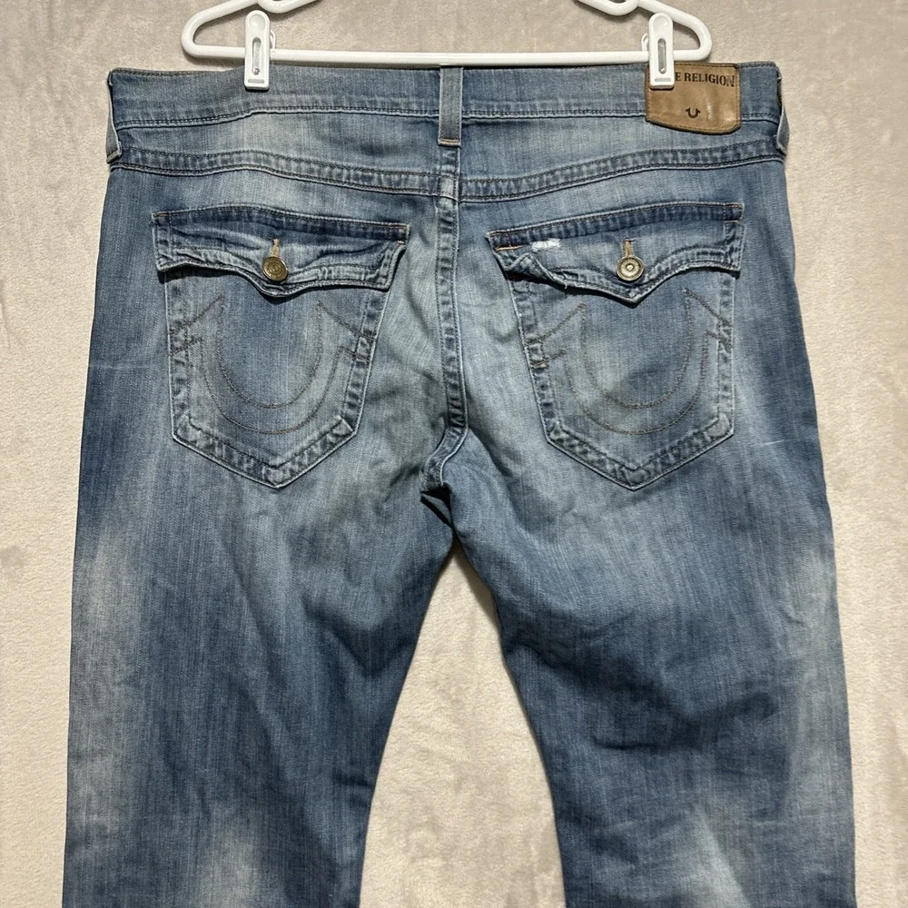 True Religion‎ Ricky Men's 40 Relaxed Straight Mid Rise Flap Back Pockets Logo